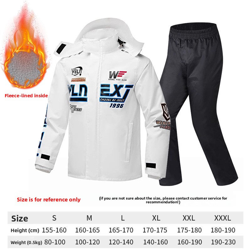 Motorcycle Gear White - Men's Motorcycle Raincoat Suit Breathable Anti-Rainstorm
