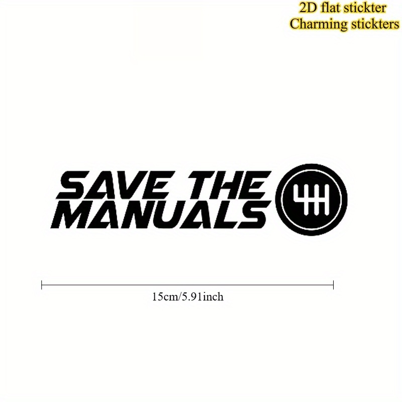 1Pc Save The Manuals Gear Viny - Motorcycle Gear White review and price