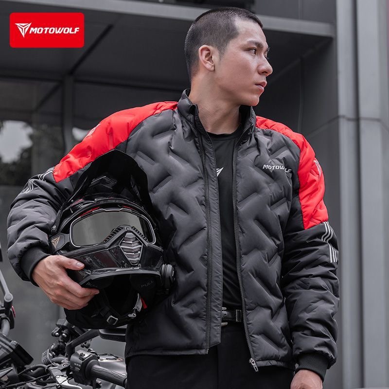 Motorcycle Down Jacket Winter  - Motorcycle Gear White review and price