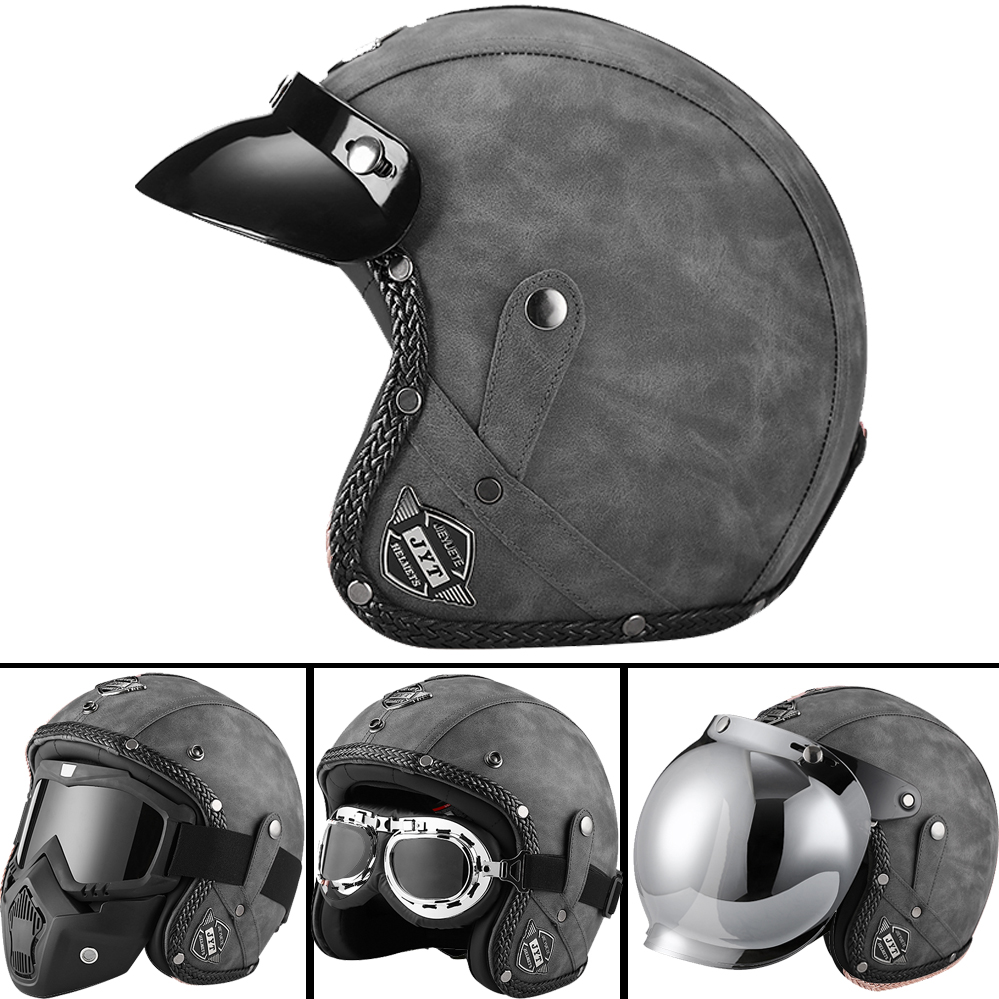 DOT 3/4 Open Face Motorcycle R - Motorcycle Gear Vintage review and price